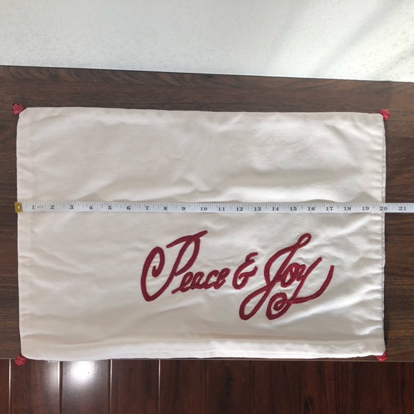 Pottery Barn Peace and Joy Velvet Lumbar Throw Pillow Cover - Picture 5 of 11